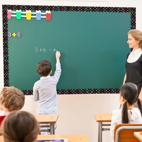72 Feet Colorful Dots Bulletin Board Borders Multicolor Dots Scalloped Bulletin Board Borders Trims Rainbow Dots Classroom Decorations for Cork Board Chalkboard Back to School Party Decor in Saudi Arabia