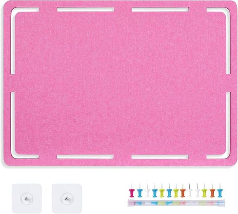 SEG Direct Bulletin Board, Large Felt Cork Board 31" x 22" Self Adhesive Pin Board Memo Notice Board with 20 Push Pins for Home Office Decor, Light Blue in Saudi Arabia