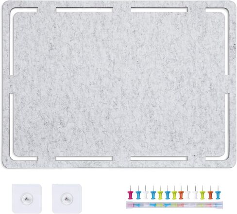 SEG Direct Bulletin Board, Large Felt Cork Board 31" x 22" Self Adhesive Pin Board Memo Notice Board with 20 Push Pins for Home Office Decor, Light Blue in Saudi Arabia