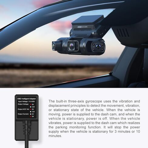 طقم أسلاك صلبة لكاميرا داش كام من بروفيو، مراقبة وضع ركن السيارة على مدار 24 ساعة، جيروسكوب مدمج ثلاثي المحاور، واجهة أو بي دي، مخرج 3 أمبير، USB صغير، 11.5 قدم، حماية من الجهد المنخفض in Kuwait