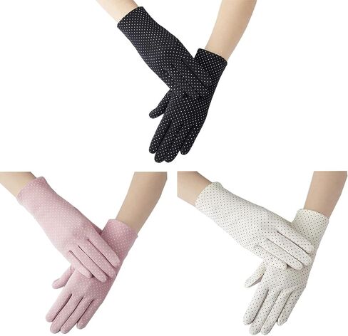 3 أزواج من قفازات النساء للأشعة فوق البنفسجية للحماية من الشمس، قفازات صيفية للوقاية من الشمس للقيادة وركوب الخيل في الهواء الطلق in Kuwait