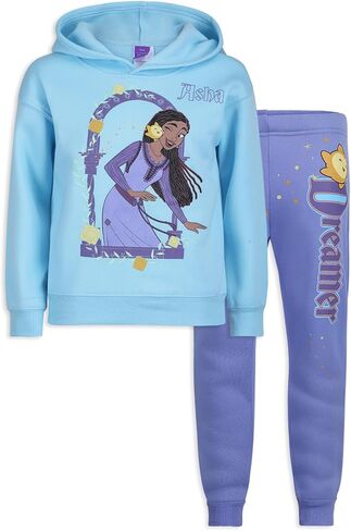 Disney Wish Asha Girls Dreamer 2 Piece Outfit Hooded Sweatshirt and Pant Set for Big Kids – Blue in Saudi Arabia