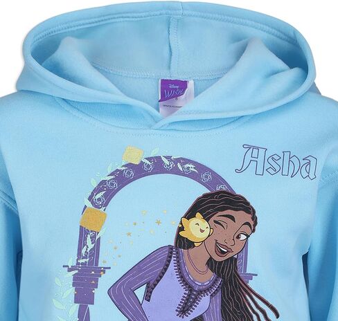 Disney Wish Asha Girls Dreamer 2 Piece Outfit Hooded Sweatshirt and Pant Set for Big Kids – Blue in Saudi Arabia
