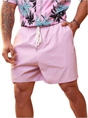 WDIRARA Men's Plus Size 2 Piece Outfits Tropical Print Short Sleeve Shirt and Shorts Set in Saudi Arabia