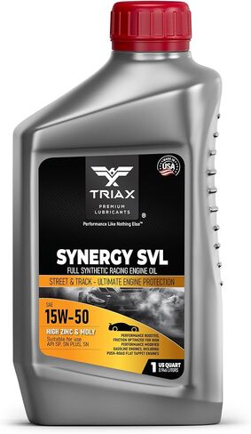 ترياكس سينرجي SVL 15W-50، درجة السباق، زيت محرك اصطناعي بالكامل، تركيبة للشوارع والمسارات (1 كوارت) in Saudi Arabia