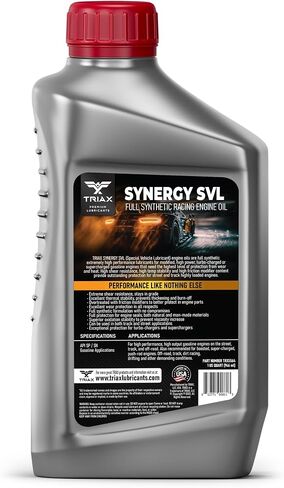 ترياكس سينرجي SVL 15W-50، درجة السباق، زيت محرك اصطناعي بالكامل، تركيبة للشوارع والمسارات (1 كوارت) in Saudi Arabia