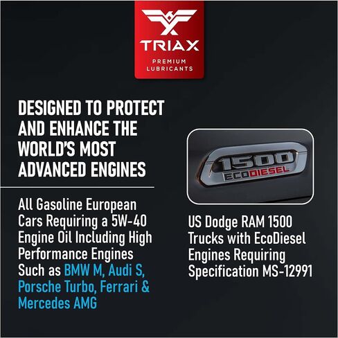 زيت المحرك ترياكس يورو LX 5W-40 الكامل - متوافق مع BMW LL01، MB 229.5، 226.5، Audi/VW 502.00، 505.00، MS-12991، بورش A40 (1 كوارت) in Saudi Arabia
