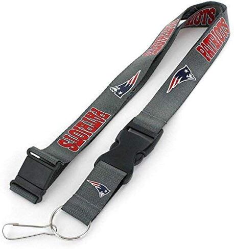 Aminco NFL New England Patriots Team Lanyard, Charcoal, 6 in Saudi Arabia