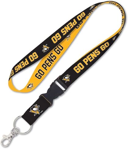 حبل قصير من Fanatics NHL Pittsburgh Penguins مع إبزيم قابل للفصل شعار GO PENS عرض 1 بوصة in Saudi Arabia