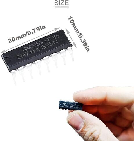 20 pcs SN74HC595N 8-Bit Counter Shift Registers 74HC595 DIP-16 3-State Output Registers Integrated Circuits high Speed Transmission + 20 pcs DIP-16 IC Socket in Saudi Arabia