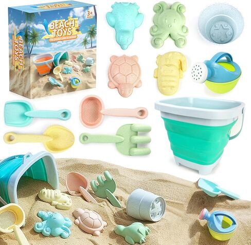 مجموعة ألعاب الشاطئ القابلة للطي من دير دير، تتضمن دلو رمل قابل للطي، وختم الشاطئ، ومجرفة وعلبة سقاية للأطفال لحفلات الشاطئ، وصيد الأسماك، وألعاب الحمام والألعاب الرملية، وألعاب الشاطئ للأطفال من سن 4 إلى 8 سنوات! in Kuwait