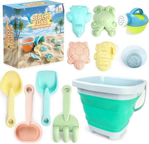 مجموعة ألعاب الشاطئ القابلة للطي من دير دير، تتضمن دلو رمل قابل للطي، وختم الشاطئ، ومجرفة وعلبة سقاية للأطفال لحفلات الشاطئ، وصيد الأسماك، وألعاب الحمام والألعاب الرملية، وألعاب الشاطئ للأطفال من سن 4 إلى 8 سنوات! in Kuwait