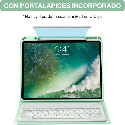 SENGBIRCH Funda con Teclado de Español لجهاز iPad Air 13 بوصة (M2) 2024، iPad Pro 12.9 3a 4a 5a 6a Genaración 2022 - Inalámbrico Bluetooth Magnético Desmontable، Funda AutomáTico Dormir/Despertar، Azul in Kuwait