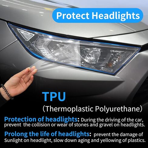 فيلم حماية المصباح السيارة لتويوتا RAV4 2019-2024 اكسسوارات السيارات لوسينسي الفينيل الديكور الخارجي ذاتية اللصق ورقة ملصق غطاء تينت الذيل الضوء in Kuwait