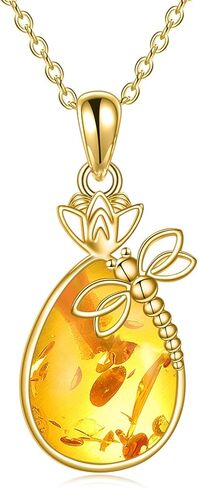 CRMAD Daisy/Black Cat/Dragonfly/Daffodil/Hummingbird/Stingray/Phoenix Feather/Rose Necklace Sterling Silver Moonstone Teardrop Pendant Necklace Flower Animal Jewelry Gifts for Women in Kuwait