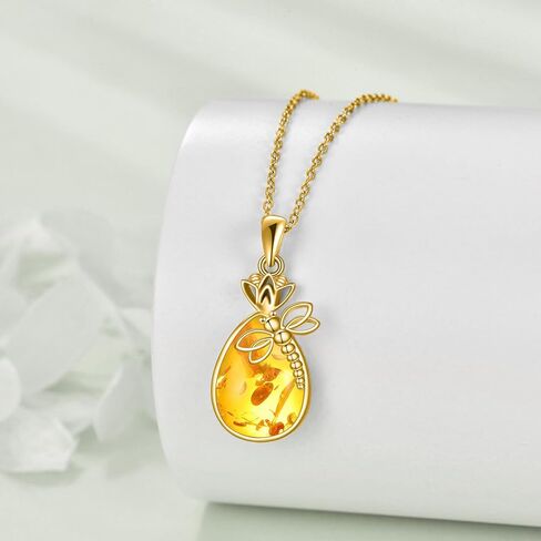 CRMAD Daisy/Black Cat/Dragonfly/Daffodil/Hummingbird/Stingray/Phoenix Feather/Rose Necklace Sterling Silver Moonstone Teardrop Pendant Necklace Flower Animal Jewelry Gifts for Women in Kuwait