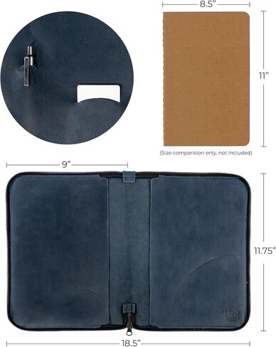 إخفاء وشرب، غطاء مجلة بسحاب لدفتر Moleskine، مقاس XL (7.5 × 9.75 بوصة. دفتر الملاحظات غير متضمن) جلد محبب بالكامل، مصنوع يدويًا، بني بوربون in Saudi Arabia