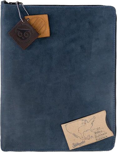 إخفاء وشرب، غطاء مجلة بسحاب لدفتر Moleskine، مقاس XL (7.5 × 9.75 بوصة. دفتر الملاحظات غير متضمن) جلد محبب بالكامل، مصنوع يدويًا، بني بوربون in Saudi Arabia