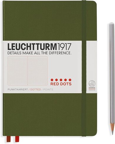 LEUCHTTURM1917 - Medium A5 Dotted Hardcover Notebook - Red Dots Special Edition with 251 Numbered Pages (Anthracite) in Kuwait