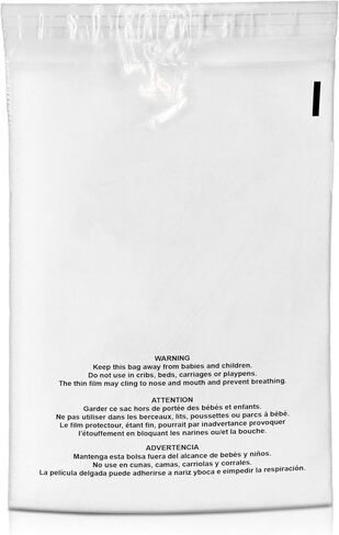 12 x 15.5 Clear Plastic Flat Poly Bags with Suffocation Warning Self Seal Adhesive 1.5 Mil for Business FBA Packaging, Jewelry, Clothes, Prints, Storage – Permanent Seal - (200 Pack) in Saudi Arabia