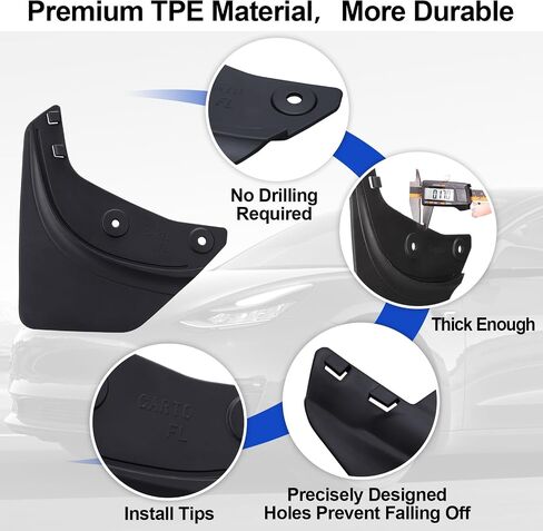 Spurtar Mud Flaps Fit for Tesla Accessories Model 3 2023 2022 2021 2020 2019 Splash Guard All Weather Vehicle Sediment Protection No Drilling Mud guards for Tesla Model 3 Accessories Black Set of 4 in Saudi Arabia