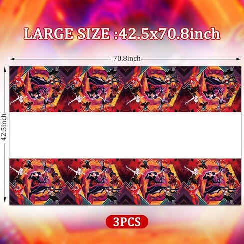 3 قطع من مفرش المائدة لحفلات أعياد الميلاد من مايلز موراليس، مفرش طاولة بلاستيكي على شكل عنكبوت لحفلات أعياد الميلاد للأطفال ومستلزمات حفلات أعياد الميلاد مقاس 42.5 × 70.8 بوصة in Kuwait