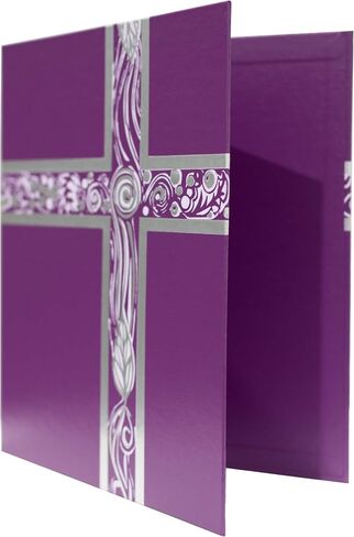 Violet Ceremonial Binder with Silver-Tone Foil | 1 Inch Spine | Three Ring with Interior Pocket | Purple Liturgical Color for Advent, Lent, and Funerals | Perfect for Holding Readings or Sheet Music in Saudi Arabia