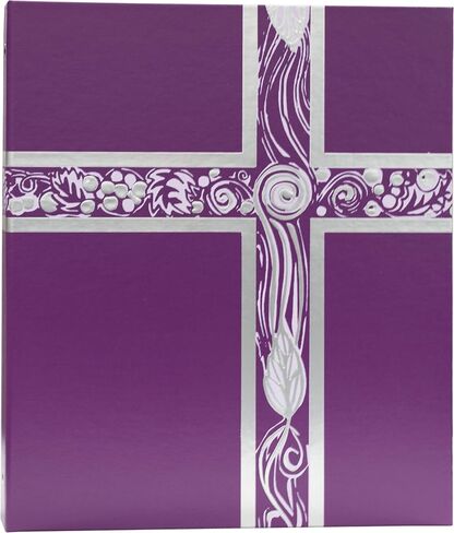 Violet Ceremonial Binder with Silver-Tone Foil | 1 Inch Spine | Three Ring with Interior Pocket | Purple Liturgical Color for Advent, Lent, and Funerals | Perfect for Holding Readings or Sheet Music in Saudi Arabia