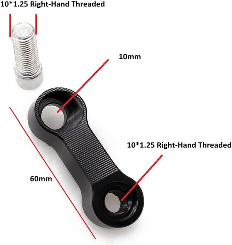 محول موسع مرآة ألومنيوم 10 مم عالمي متوافق مع الدراجات النارية، والرياضة المزدوجة، والطرادات، والدراجات البخارية، والدراجات الرياضية in Kuwait