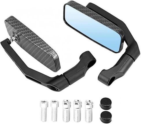 2Pcs/Pair Motorcycle Mirror Scooter E-Bike Rearview Mirrors for Yamaha Honda Suzuki Kawasaki Harley Cruiser Chopper (Black) in Saudi Arabia