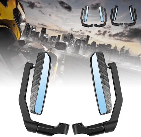 2Pcs/Pair Motorcycle Mirror Scooter E-Bike Rearview Mirrors for Yamaha Honda Suzuki Kawasaki Harley Cruiser Chopper (Black) in Saudi Arabia