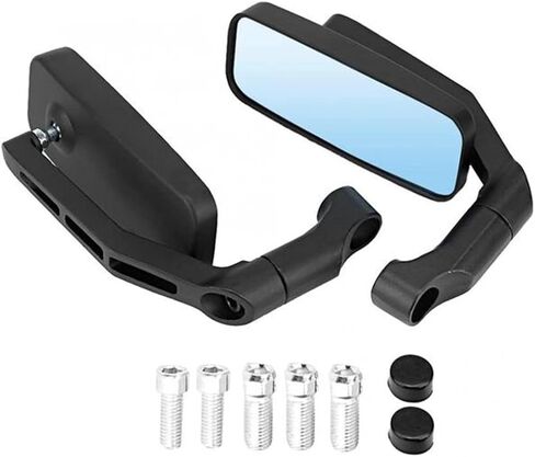 2Pcs/Pair Motorcycle Mirror Scooter E-Bike Rearview Mirrors for Yamaha Honda Suzuki Kawasaki Harley Cruiser Chopper (Black) in Saudi Arabia