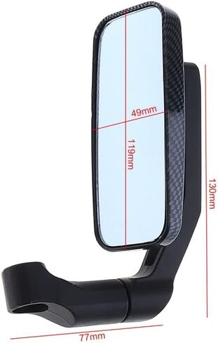 2Pcs/Pair Motorcycle Mirror Scooter E-Bike Rearview Mirrors for Yamaha Honda Suzuki Kawasaki Harley Cruiser Chopper (Black) in Saudi Arabia