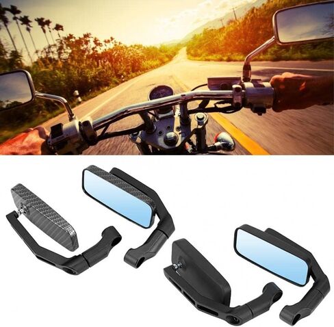2Pcs/Pair Motorcycle Mirror Scooter E-Bike Rearview Mirrors for Yamaha Honda Suzuki Kawasaki Harley Cruiser Chopper (Black) in Saudi Arabia