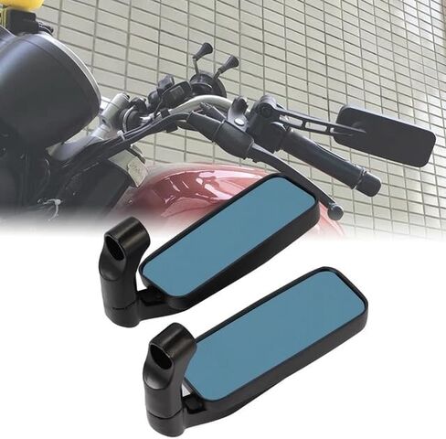 2Pcs/Pair Motorcycle Mirror Scooter E-Bike Rearview Mirrors for Yamaha Honda Suzuki Kawasaki Harley Cruiser Chopper (Black) in Saudi Arabia