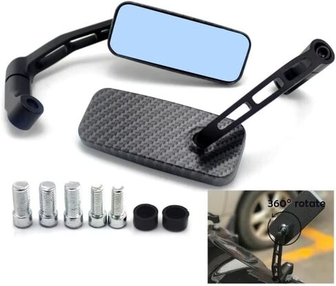 2Pcs/Pair Motorcycle Mirror Scooter E-Bike Rearview Mirrors for Yamaha Honda Suzuki Kawasaki Harley Cruiser Chopper (Black) in Saudi Arabia