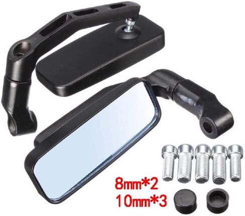 2Pcs/Pair Motorcycle Mirror Scooter E-Bike Rearview Mirrors for Yamaha Honda Suzuki Kawasaki Harley Cruiser Chopper (Black) in Saudi Arabia