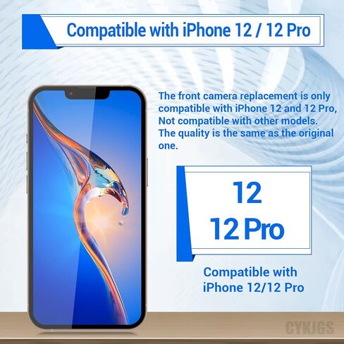 استبدال الكاميرا الأمامية لهاتف iPhone 12 OEM لهاتف iPhone 12 Pro 12MP جزء جديد من الكاميرا الأمامية للوجه الذي يواجه وحدة العدسة وجهاز إرسال واستقبال الضوء ومجموعة أدوات إصلاح الموصل A2172 A2402 A2403 A2404 in Saudi Arabia
