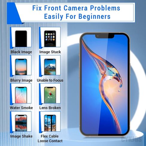 استبدال الكاميرا الأمامية لهاتف iPhone 12 OEM لهاتف iPhone 12 Pro 12MP جزء جديد من الكاميرا الأمامية للوجه الذي يواجه وحدة العدسة وجهاز إرسال واستقبال الضوء ومجموعة أدوات إصلاح الموصل A2172 A2402 A2403 A2404 in Saudi Arabia