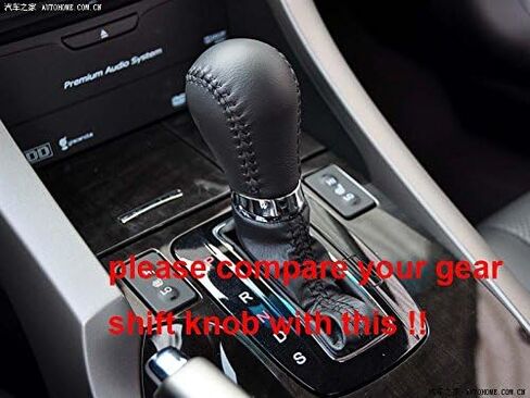 غطاء مقبض ناقل الحركة من الجلد الطبيعي من JI Loncky لـ 2010-2012 Acura ZDX / 2009 2010 2011 2012 2013 2014 Acura TL Acura TSX / 2013 2014 2015 2016 2017 Acura RDX / 2013-2017 Acura ILX Automotic in Kuwait