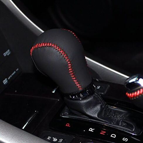 غطاء مقبض ناقل الحركة من الجلد الطبيعي من JI Loncky لـ 2010-2012 Acura ZDX / 2009 2010 2011 2012 2013 2014 Acura TL Acura TSX / 2013 2014 2015 2016 2017 Acura RDX / 2013-2017 Acura ILX Automotic in Kuwait