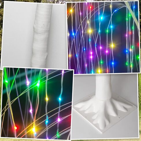 6FT LED ضوء شجرة الأوكالبتوس الأبيض الدافئ مع جهاز تحكم عن بعد 240 LED شجرة الأوكالبتوس الاصطناعية المضاءة مع 8 أوضاع وميض ومؤقت لعيد الشكر وعيد الفصح وديكور المنزل اليومي in Kuwait