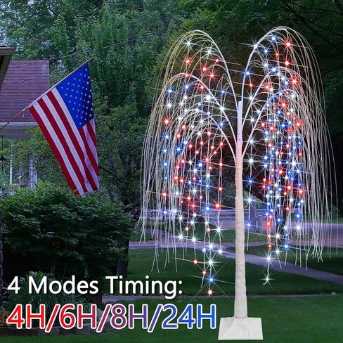 6FT LED ضوء شجرة الأوكالبتوس الأبيض الدافئ مع جهاز تحكم عن بعد 240 LED شجرة الأوكالبتوس الاصطناعية المضاءة مع 8 أوضاع وميض ومؤقت لعيد الشكر وعيد الفصح وديكور المنزل اليومي in Kuwait