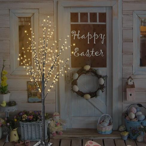 6FT 500 LED Lighted Twig Tree with Twinkle Lights, LED Birch Tree with Timer for Outdoor Indoor Home Party Yard Easter Christmas Decoration (Warm White Light) in Saudi Arabia