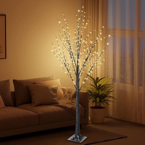 6FT 500 LED Lighted Twig Tree with Twinkle Lights, LED Birch Tree with Timer for Outdoor Indoor Home Party Yard Easter Christmas Decoration (Warm White Light) in Saudi Arabia