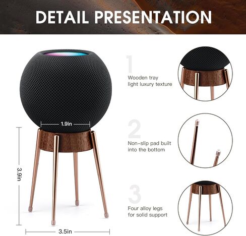 Suitable for Homepod Mini Stand, with 4 Metal feet for Anti Slip Bottom Support. homepod Mini Mount Speaker Accessories are Suitable for desks, Living Rooms, and bedrooms in Saudi Arabia