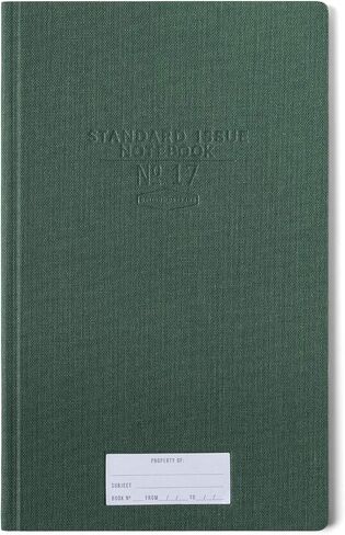 DesignWorks Ink Standard Issue No. 17 Hardcover Cloth Green 7.25" x 11.75" Tall Notebook Journal with 96 Lined Pages - Perfect for Office Work, Writing, and Journaling in Saudi Arabia
