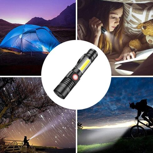 LED Tactical Flashlight, Magnetic Flashlight, 1000 Lumens Super Bright Flash Light with COB Work Light, Waterproof, 4 Modes, Pocket LED Flashlights for Outdoor Camping Emergency in Saudi Arabia
