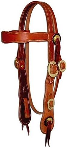 Challenger Horse Western Amish Tack Hermann Oak Leather Old Timer Headstall Brass 975H270 in Saudi Arabia