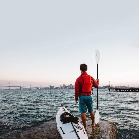 مجاذيف كاياك قابلة للتعديل بعمود ألومنيوم 91.3 بوصة/231 سم وشفرات من الألياف الزجاجية المعززة، مجداف كاياك خفيف الوزن للتجديف بالقوارب مع مقود مجداف ممتاز in Kuwait